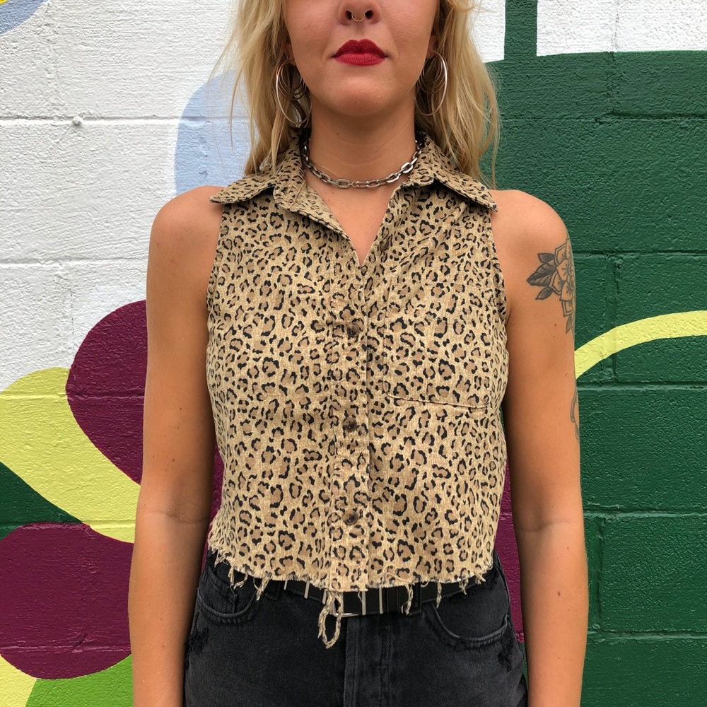 Vintage 90’s Cheetah Cropped Tank Top